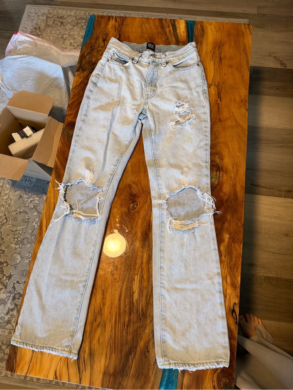 BDG Y2K Bootcut Distressed Size 24